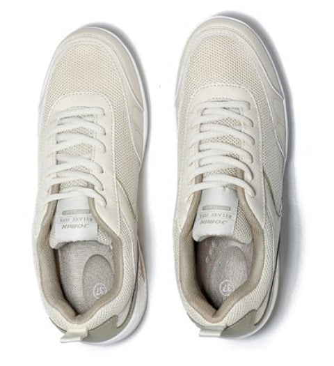 Scarpe Basculanti Beige Modello Rio in Eco Pelle e Tessuto Con Lacci