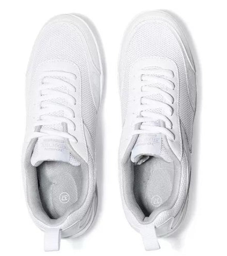 Scarpe Basculanti Bianco Modello Rio in Eco Pelle e Tessuto Con Lacci