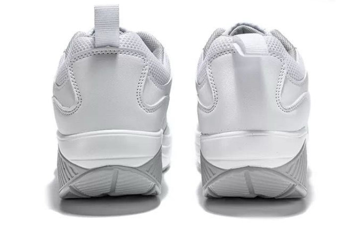 Scarpe Basculanti Bianco Modello Rio in Eco Pelle e Tessuto Con Lacci