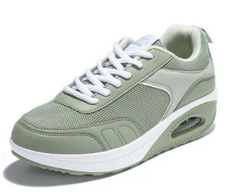 Scarpe Basculanti Verde Modello Rio in Eco Pelle e Tessuto Con Lacci