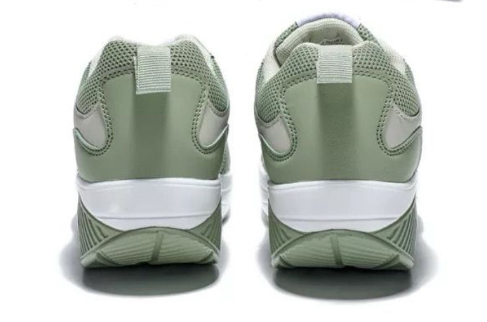 Scarpe Basculanti Verde Modello Rio in Eco Pelle e Tessuto Con Lacci