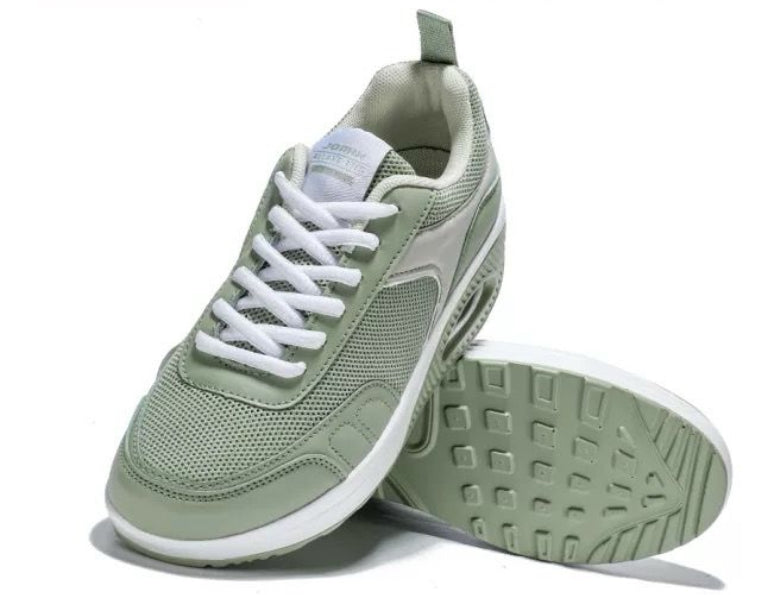 Scarpe Basculanti Verde Modello Rio in Eco Pelle e Tessuto Con Lacci