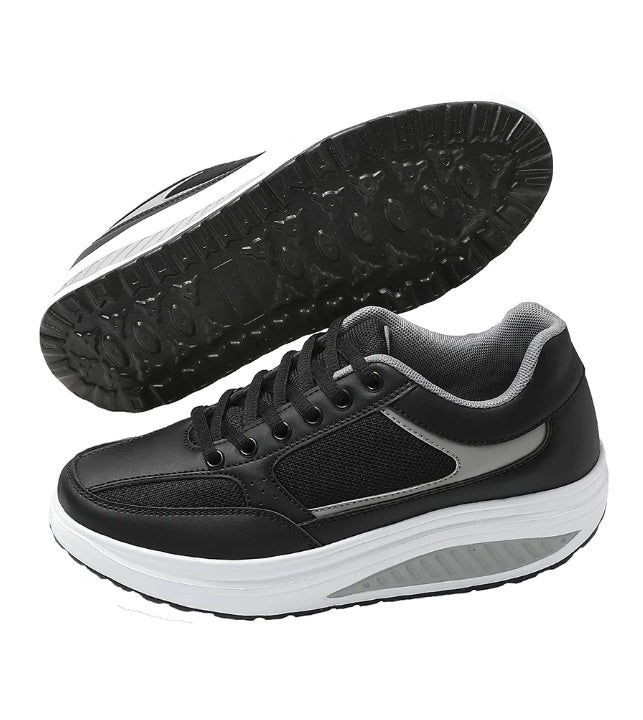 Scarpe Basculanti Donna Modello Pechino Nero In Eco Pelle