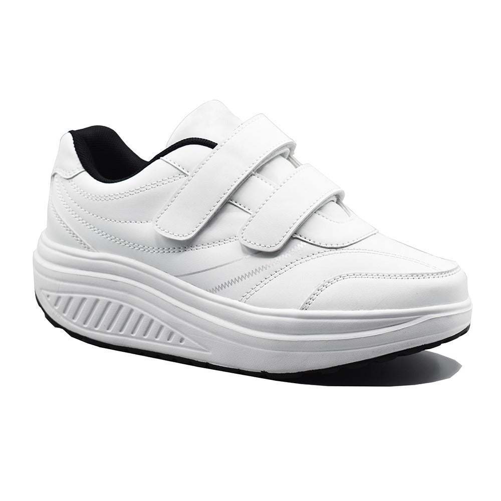 Scarpe Basculanti Bianco Modello Bali in Eco Pelle Con Strappi