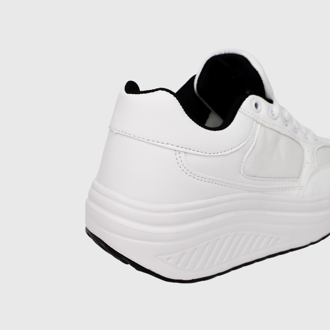 Scarpe Basculanti Donna Modello Pechino Bianco In Eco Pelle