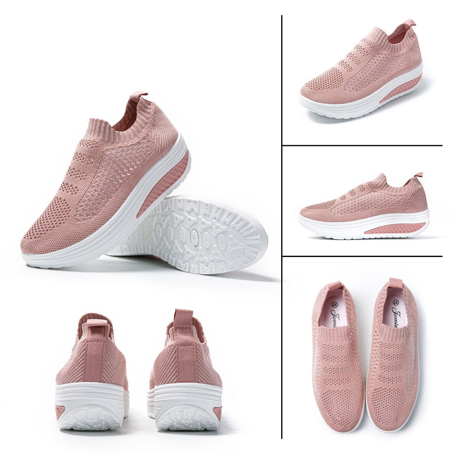 Scarpe Basculanti Rosa Modello Amalfi in Tessuto Senza Lacci