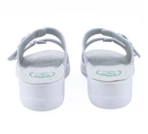 Pantofole Modello Firenze Bianco In Pelle Made In Italy Con Suola in memory Anatomica