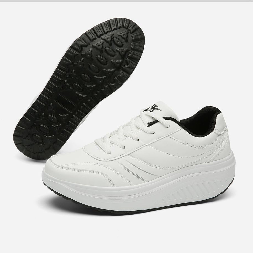 Scarpe Basculanti Bianco Modello Bali in Eco Pelle Con Lacci