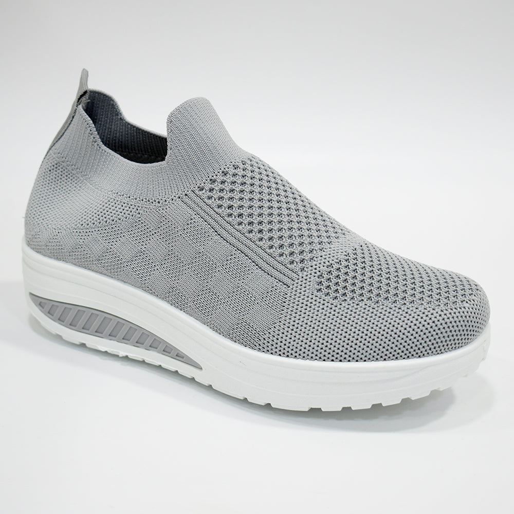 Scarpe Basculanti Grigio Modello Dubai in Tessuto Senza Lacci