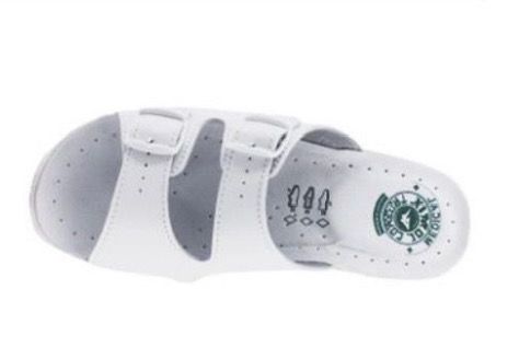 Pantofole Modello Firenze Bianco In Pelle Made In Italy Con Suola in memory Anatomica