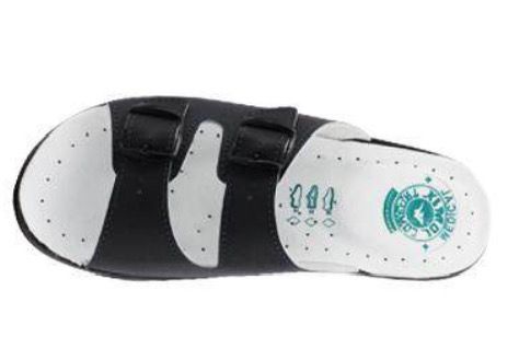 Pantofole Modello Firenze Blu In Pelle Made In Italy Con Suola in memory Anatomica
