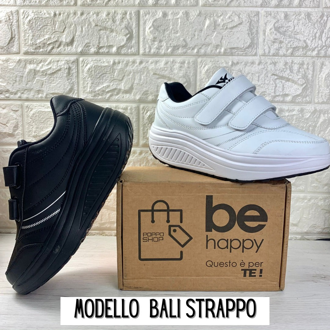 Scarpe Basculanti Bianco Modello Bali in Eco Pelle Con Strappi