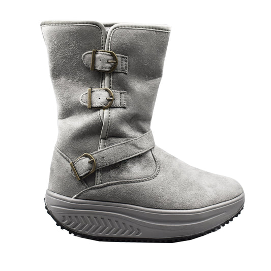 Stivaletti Dimagranti Siberia Donna Grigio In Camoscio