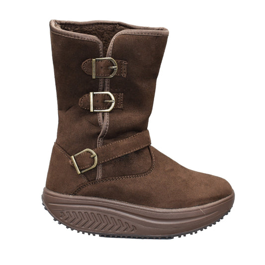 Stivaletti Dimagranti Siberia Donna Marrone In Camoscio